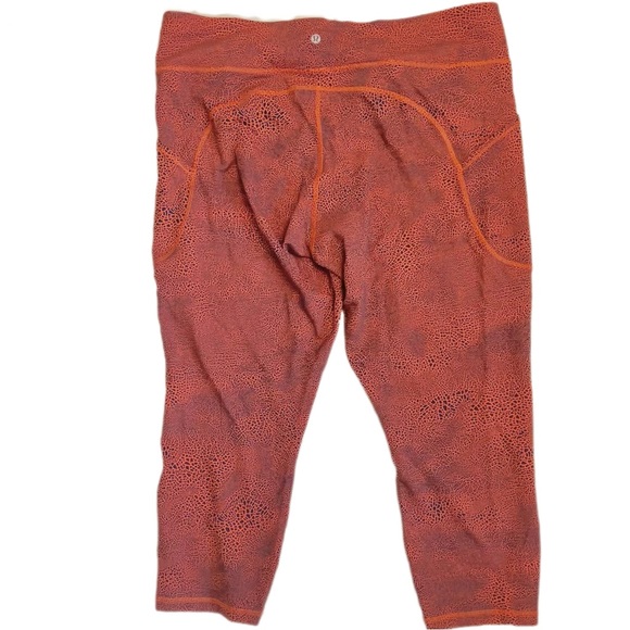Lululemon Invigorate High Rise Crop 23" Crackle Glaze Vintage Orange Size 18 - Picture 8 of 10